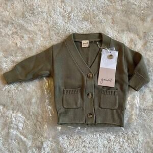 NEW Goumi Kids Baby Artichoke Knit Button Up Sweater SZ 0-6mo Cardigan Organic